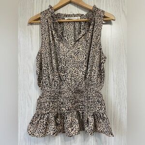 The Impeccable Pig Cheetah Print Sleeveless Blouse like new condition size XS